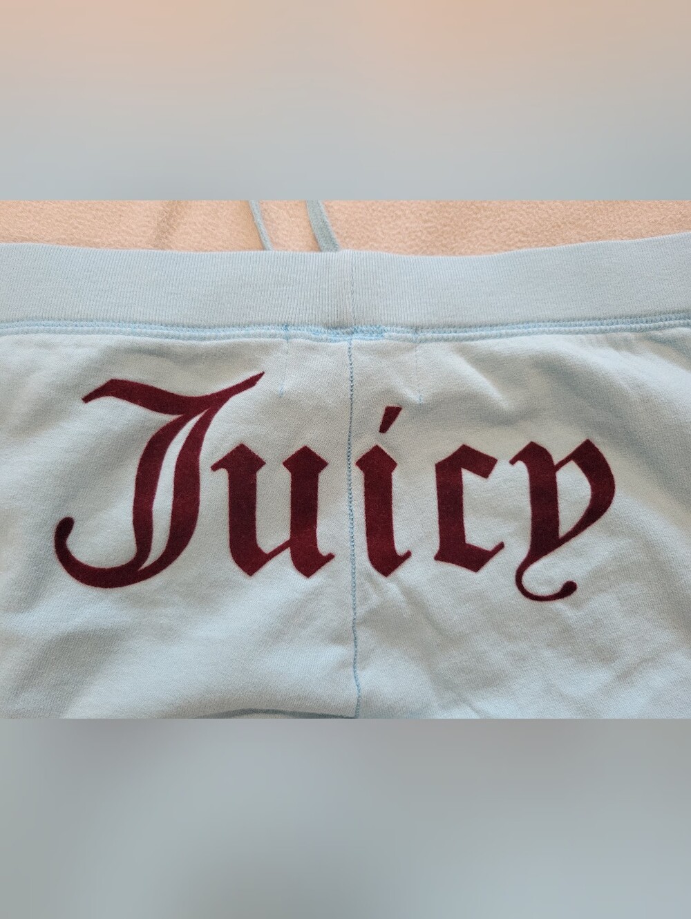 Juicy Couture Light Blue Womens Bottoms with Burgundy Logo